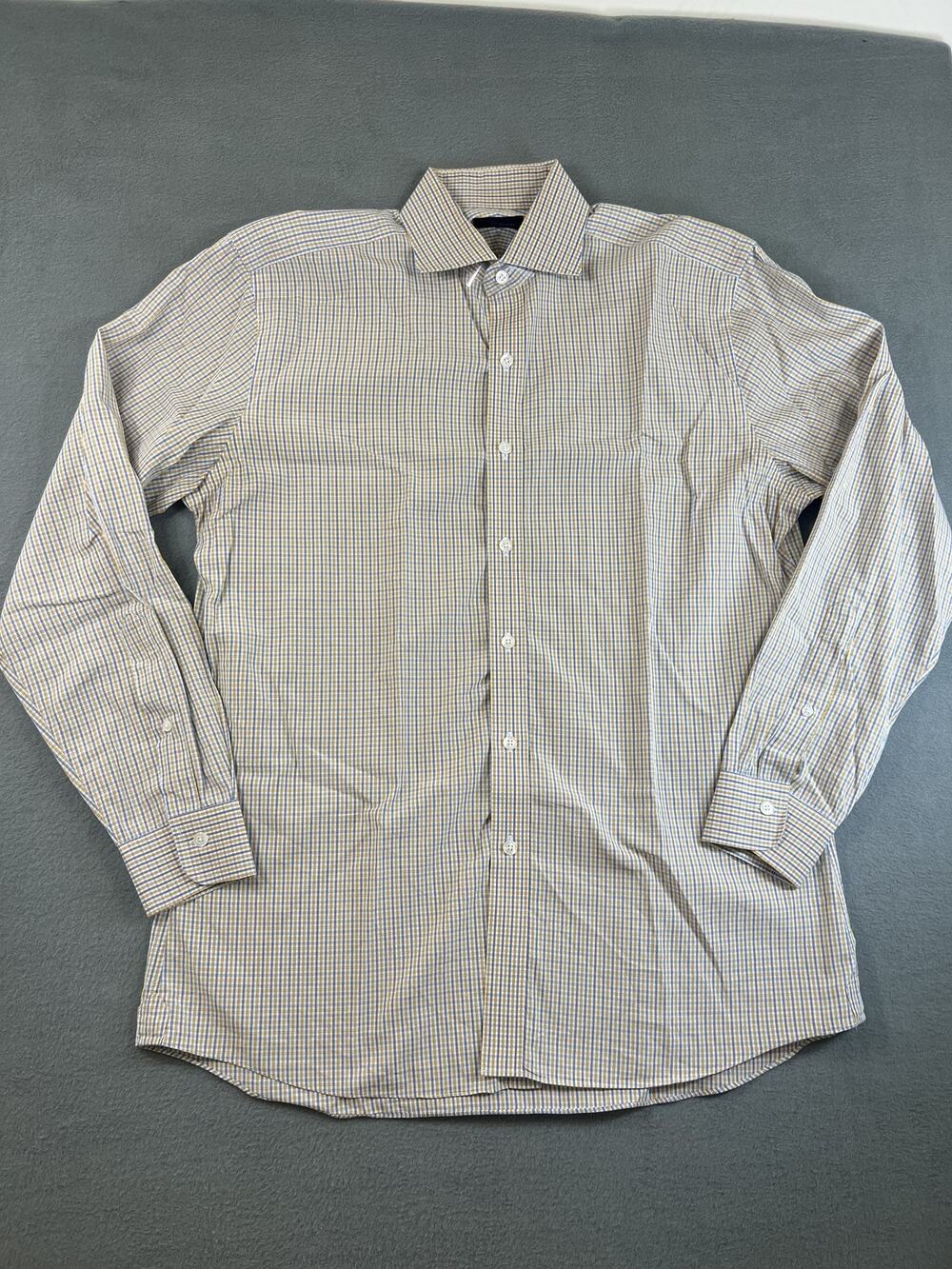 Proper Cloth Long Sleeve Button Up Shirt Plaid Striped Mens Large